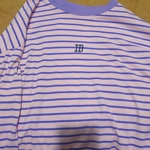SHEIN Pink and Purple Striped Top